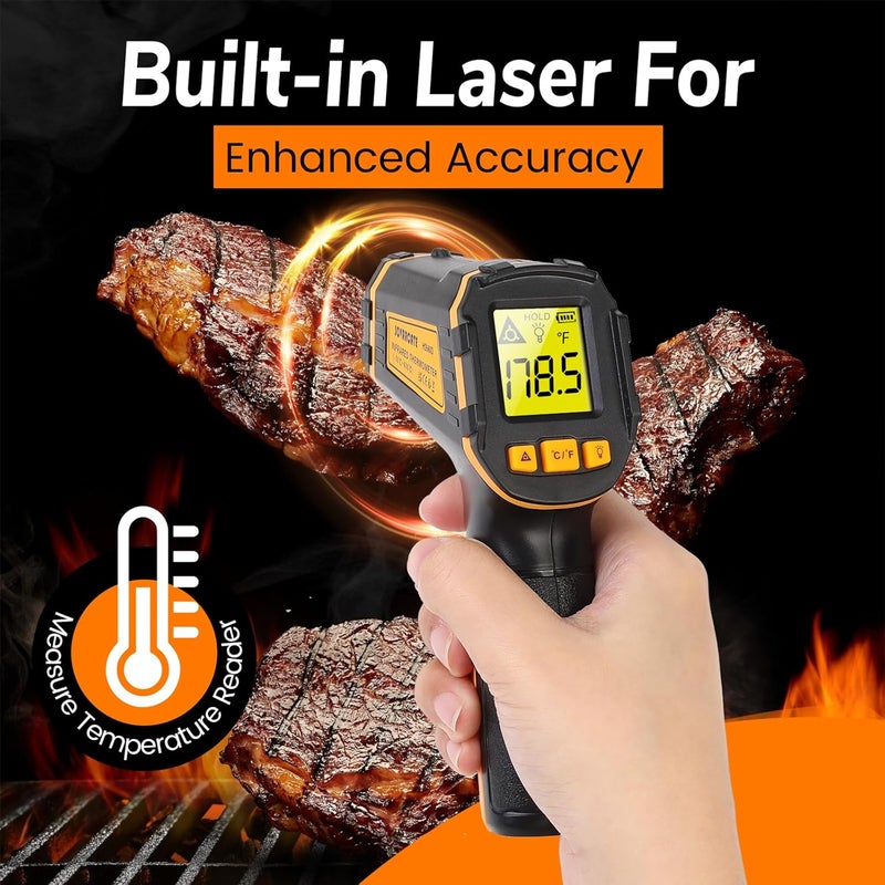 SOVARCATE Infrared Thermometer Digital Temperature Gun Laser Meat Thermometer for Cooking, Food, Pizza Ovens, Grilling, Engine, Candy, Laser Griddle, Indoor HVAC Refrigerator Tool -58°F to 1112°F (-50℃~600℃) - Image 3